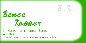 bence kopper business card